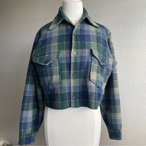 Vintage 1970s Wool Cropped Pendleton Flannel
